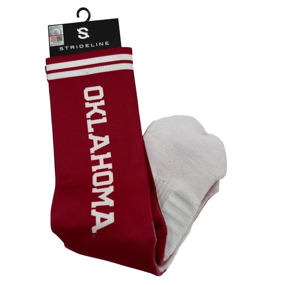 Strideline‎ Oklahoma Sooners Premium Full Sub Script Crew Socks Red White